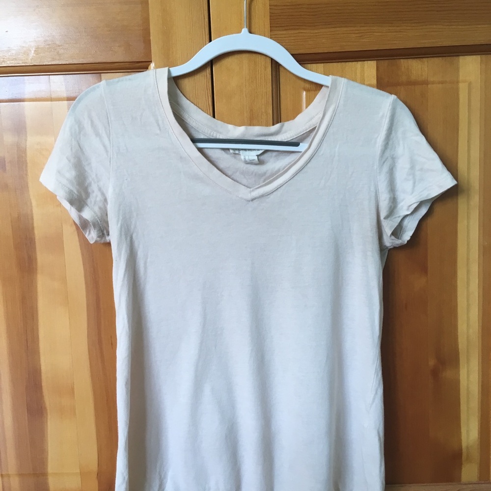 Forever 21 Blush Pink V-Neck T-Shirt